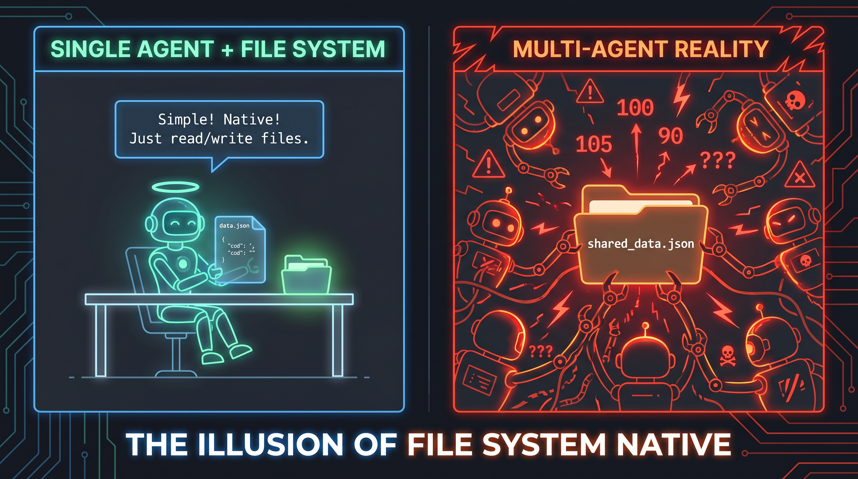 文件系统 Native 的幻觉：单 Agent 的平静 vs 多 Agent 的混乱